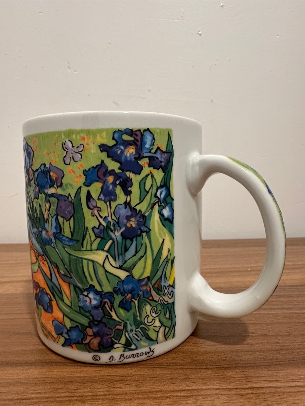 J. Burrows  , Vincent  Van Gogh Inspired Iris Floral Mug - Blue & Green